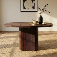 View Orchid dining table - 120cm - 4 seater - square - fluted base - burgundy - marble View Orchid dining table - 120cm - 4 seater - square - fluted base - burgundy - marble