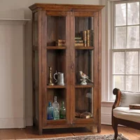 View Unique one of a kind - display cabinet - 2 door - tall - brown - glass and wood View Unique one of a kind - display cabinet - 2 door - tall - brown - glass and wood