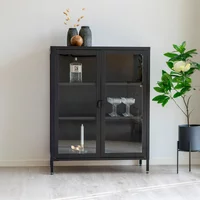 Click to view product details and reviews for Brisbane Display Cabinet 2 Door Small Black Metal. Click to view product details and reviews for Brisbane Display Cabinet 2 Door Small Black Metal.