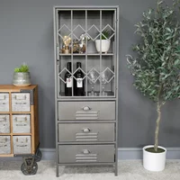 Click to view product details and reviews for Display Cabinet Industrial Grey Metal 1 Door 3 Drawer. Click to view product details and reviews for Display Cabinet Industrial Grey Metal 1 Door 3 Drawer.