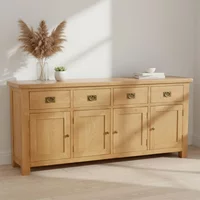 Click to view product details and reviews for Salisbury Premium Extra Large Sideboard 4 Door Oak 191cm. Click to view product details and reviews for Salisbury Premium Extra Large Sideboard 4 Door Oak 191cm.