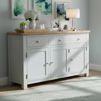 Click to view product details and reviews for Lundy Medium Sideboard 3 Door Grey Painted. Click to view product details and reviews for Lundy Medium Sideboard 3 Door Grey Painted.