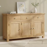Click to view product details and reviews for Appleby Medium Sideboard 137cm 3 Door Oak. Click to view product details and reviews for Appleby Medium Sideboard 137cm 3 Door Oak.