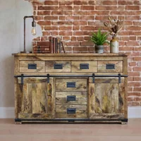 View Jupiter ironworks sideboard - medium - 150cm - industrial style wooden View Jupiter ironworks sideboard - medium - 150cm - industrial style wooden