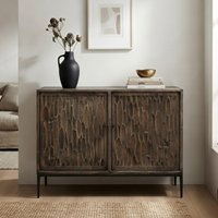 View Tacca carved sideboard - 2 door - medium - brown - distressed wood and metal View Tacca carved sideboard - 2 door - medium - brown - distressed wood and metal