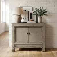 View Distressed sideboard - 2 door - 98cm - small - olive green - solid wood View Distressed sideboard - 2 door - 98cm - small - olive green - solid wood
