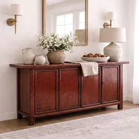 View Distressed sideboard - 4 door - 172cm - large - red - wooden View Distressed sideboard - 4 door - 172cm - large - red - wooden