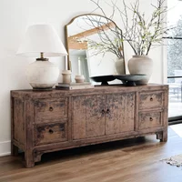 View Distressed sideboard - 2 door 4 drawer - 176cm - large - grey - wooden View Distressed sideboard - 2 door 4 drawer - 176cm - large - grey - wooden