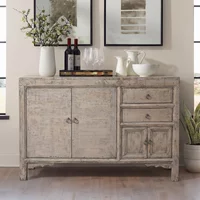 View Distressed sideboard - 4 door 2 drawer - 122cm - medium - white washed - wooden View Distressed sideboard - 4 door 2 drawer - 122cm - medium - white washed - wooden