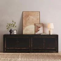 View Distressed sideboard - 4 door - 246cm - extra large - black - wooden View Distressed sideboard - 4 door - 246cm - extra large - black - wooden