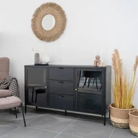 View Dalby sideboard - 2 door - 140cm - metal - black View Dalby sideboard - 2 door - 140cm - metal - black