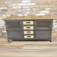 Click to view product details and reviews for Sideboard 4 Door Medium On Wheels 125cm Industrial Metal Wood. Click to view product details and reviews for Sideboard 4 Door Medium On Wheels 125cm Industrial Metal Wood.