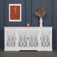 View Jaconita sideboard - white mirrored front - 4 door - extra large - 180cm View Jaconita sideboard - white mirrored front - 4 door - extra large - 180cm
