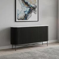 Click to view product details and reviews for Lucas Black Sideboard 150cm Medium 2 Door Fluted Curved White Marble Top. Click to view product details and reviews for Lucas Black Sideboard 150cm Medium 2 Door Fluted Curved White Marble Top.