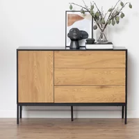 Click to view product details and reviews for Seaford Small Sideboard 1 Door 120cm Oak And Black Metal. Click to view product details and reviews for Seaford Small Sideboard 1 Door 120cm Oak And Black Metal.