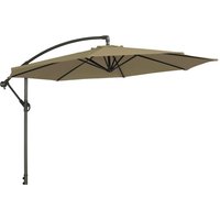 View Outdoor cantilever parasol - 300cm - round - with granite base - taupe View Outdoor cantilever parasol - 300cm - round - with granite base - taupe