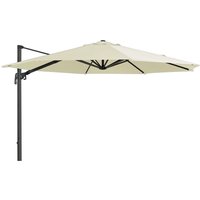 View Outdoor cantilever parasol - 350cm - round - aluminium - with plastic fillable base - ecru View Outdoor cantilever parasol - 350cm - round - aluminium - with plastic fillable base - ecru