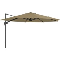 View Outdoor cantilever parasol - 350cm - round - aluminium - with plastic fillable base - taupe View Outdoor cantilever parasol - 350cm - round - aluminium - with plastic fillable base - taupe