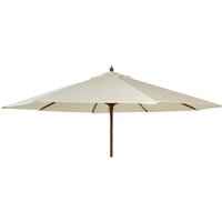 View Outdoor parasol - 270cm - round - eucalyptus wood - with granite base - ecru View Outdoor parasol - 270cm - round - eucalyptus wood - with granite base - ecru