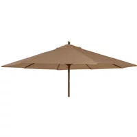 View Outdoor parasol - 270cm - round - eucalyptus wood - with granite base - taupe View Outdoor parasol - 270cm - round - eucalyptus wood - with granite base - taupe
