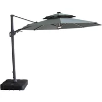 View Apollo led outdoor cantilever parasol - 3cm - round - with base - oil green View Apollo led outdoor cantilever parasol - 3cm - round - with base - oil green