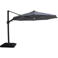 View Aramis led outdoor cantilever parasol - 3.5cm - round - with base - charcoal grey View Aramis led outdoor cantilever parasol - 3.5cm - round - with base - charcoal grey