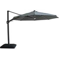 View Aramis led outdoor cantilever parasol - 3.5cm - round - with base - oil green View Aramis led outdoor cantilever parasol - 3.5cm - round - with base - oil green