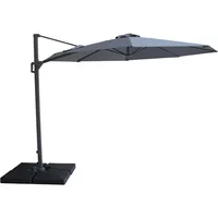 View Helios outdoor cantilever parasol - 3cm - round - with base - charcoal grey View Helios outdoor cantilever parasol - 3cm - round - with base - charcoal grey