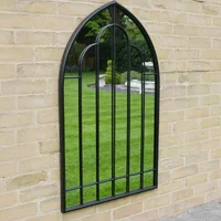 View Garden mirror - black metal - arch - garden View Garden mirror - black metal - arch - garden