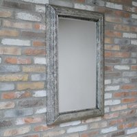 View Wall mirror - rectangular - silver metal - large View Wall mirror - rectangular - silver metal - large