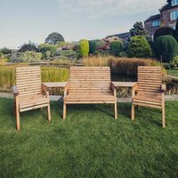 View Garden bench & chair set - angled - 4 seater - redwood View Garden bench & chair set - angled - 4 seater - redwood