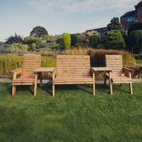 View Garden bench & chair set - straight - 4 seater - redwood View Garden bench & chair set - straight - 4 seater - redwood