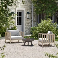 View Porthallow outdoor armchairs set of 2 natural acacia wood View Porthallow outdoor armchairs set of 2 natural acacia wood