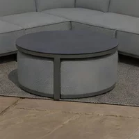 Click to view product details and reviews for Ibiza Garden Round Coffee Table With Footstool Zinc Grey. Click to view product details and reviews for Ibiza Garden Round Coffee Table With Footstool Zinc Grey.