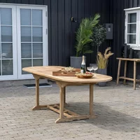 View Salamanca oval extending garden dining table - 6-10 seater - teak wood - 180cm-240cm View Salamanca oval extending garden dining table - 6-10 seater - teak wood - 180cm-240cm