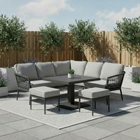 View Monaco square corner garden dining set - rising table - ceramic top - ivy green View Monaco square corner garden dining set - rising table - ceramic top - ivy green