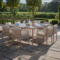 View Havana square garden dining set - 8 seater - natural linen View Havana square garden dining set - 8 seater - natural linen