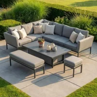 Click to view product details and reviews for Pulse Corner Garden Dining Set Rising Table Ceramic Top Zinc Grey. Click to view product details and reviews for Pulse Corner Garden Dining Set Rising Table Ceramic Top Zinc Grey.
