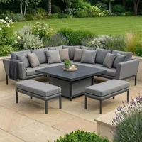 Click to view product details and reviews for Pulse Deluxe Square Corner Garden Dining Set Rising Table Ceramic Top Zinc Grey. Click to view product details and reviews for Pulse Deluxe Square Corner Garden Dining Set Rising Table Ceramic Top Zinc Grey.