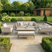 View Pulse garden sofa set - 3 seater - rising table - ceramic top - latte View Pulse garden sofa set - 3 seater - rising table - ceramic top - latte