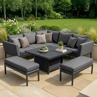 Click to view product details and reviews for Pulse Square Corner Garden Dining Set Rising Table Ceramic Top Zinc Grey. Click to view product details and reviews for Pulse Square Corner Garden Dining Set Rising Table Ceramic Top Zinc Grey.