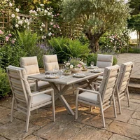 View Valencia garden extending dining set - 6 seater - recliner dining chairs - latte View Valencia garden extending dining set - 6 seater - recliner dining chairs - latte