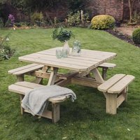 View Westwood garden picnic table set - square - 4 benches View Westwood garden picnic table set - square - 4 benches