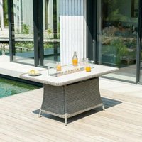 View Hazelmere dining table - 6 seater - 165cm - firepit table - garden - grey weave View Hazelmere dining table - 6 seater - 165cm - firepit table - garden - grey weave