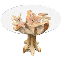 Click to view product details and reviews for Lombok Teak Root Glass Dining Table Round 4 Seater 120cm. Click to view product details and reviews for Lombok Teak Root Glass Dining Table Round 4 Seater 120cm.