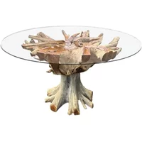 Click to view product details and reviews for Lombok Teak Root Glass Dining Table Round 6 Seater 150cm. Click to view product details and reviews for Lombok Teak Root Glass Dining Table Round 6 Seater 150cm.