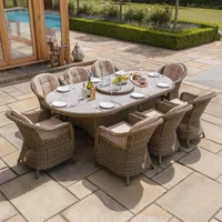Click to view product details and reviews for Winchester Oval Garden Dining Set 8 Seater 230cm Lazy Susan Ceramic Top Natural Rattan. Click to view product details and reviews for Winchester Oval Garden Dining Set 8 Seater 230cm Lazy Susan Ceramic Top Natural Rattan.