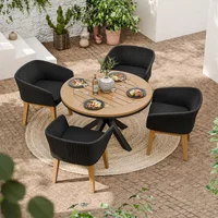 Click to view product details and reviews for Tuscany Garden Dining Set 4 Seater 120cm Round Teak Wood 4 Eden Night Chairs. Click to view product details and reviews for Tuscany Garden Dining Set 4 Seater 120cm Round Teak Wood 4 Eden Night Chairs.