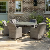 Click to view product details and reviews for Paris Garden Dining Set 6 Seater 140cm Round Grey Rattan 6 Imperial Chairs. Click to view product details and reviews for Paris Garden Dining Set 6 Seater 140cm Round Grey Rattan 6 Imperial Chairs.