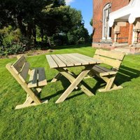 View Ashcombe garden table set - 2 benches - redwood View Ashcombe garden table set - 2 benches - redwood